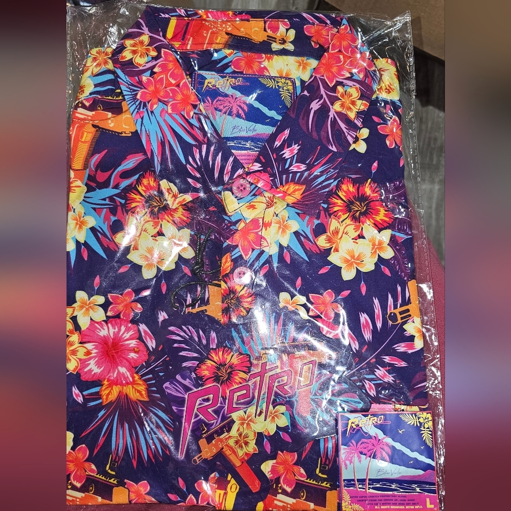 Retro Rifle "Bliss Vector" Button Down Large
